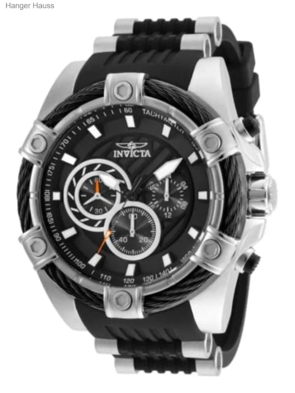 52mm Stainless Steel Quartz Chronograph Watch with Flame Fusion Crystal